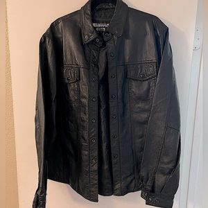 Bikers Club Leather Shirt Jacket